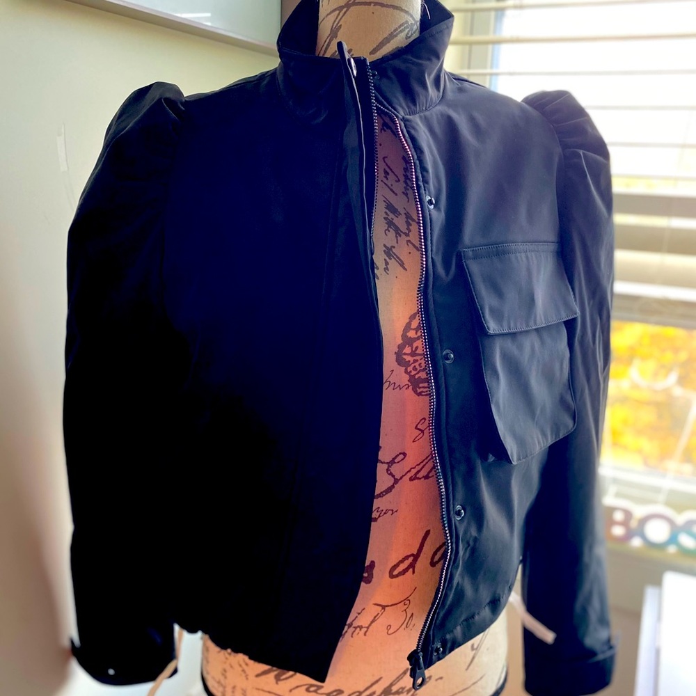 Zara jacket with iridescent zipper.